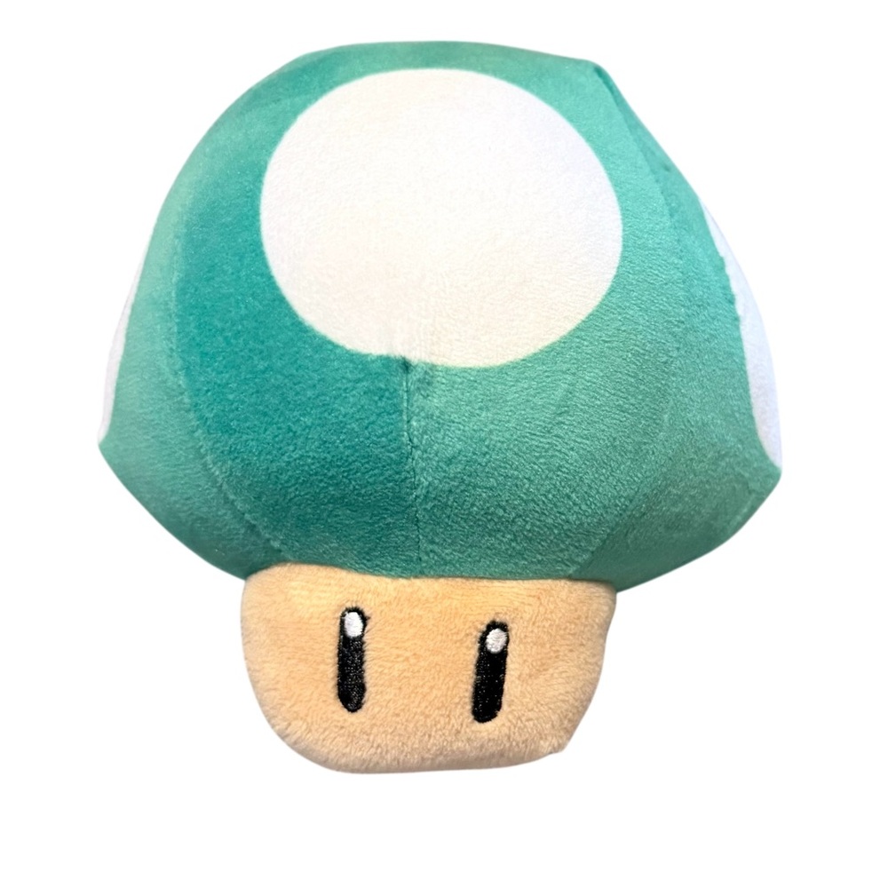 Super Mario 1-Up Mushroom Plush Doll Green White